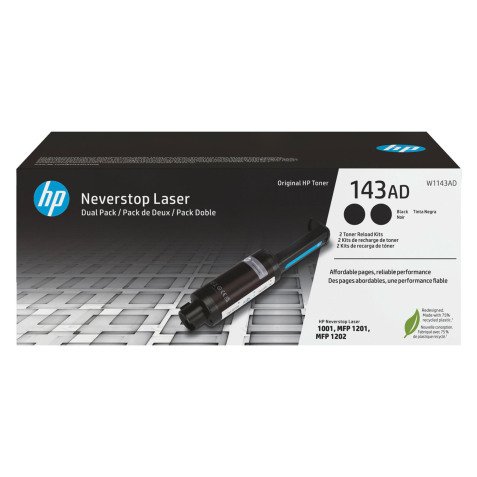 HP Neverstop 143AD Pack 2 recargas de tóner negro