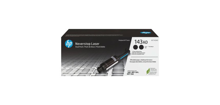 Pack 2 recharges toner HP Neverstop 143AD noir
