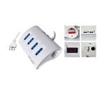 Multipresa da scrivania, 4 prese 10/16A bipasso + 1 10A bipasso/schuko + 2 USB tipo A