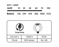 Bombilla LED - E27 - 8,5 W - Estándar