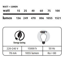 Bombilla LED - E27 - 8,5 W - Estándar
