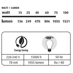 Ampule LED - E27 - 8,5 W - Standard à filament