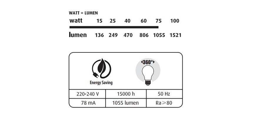 Bombilla LED - E27 - 8,5 W - Estándar
