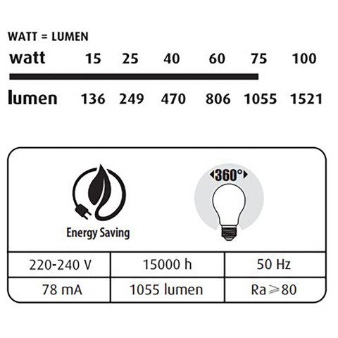 Bombilla LED - E27 - 8,5 W - Estándar