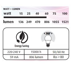 Bombillas LED - E27 - 8,6W - Estándar - Pack de 3