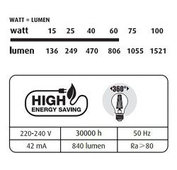 Bombilla LED - E27 - 4 W - Estándar con filamento