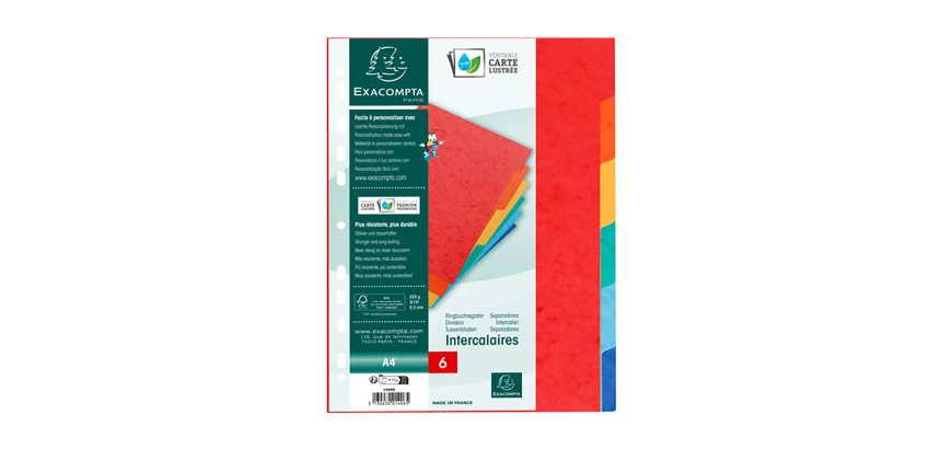 Separadores Exacompta de cartón A4 6 divisiones multicolor Exacompta