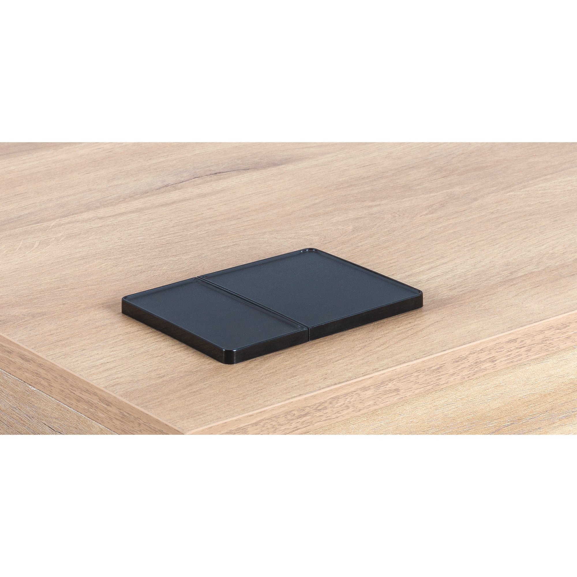 Boîtier noir prise secteur, 2 ports USB ONYX - Ø 80 mm