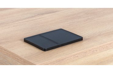 Boîtier noir prise secteur, 2 ports USB ONYX - Ø 80 mm