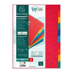 Separadores Exacompta de cartón A4 10 divisiones multicolor Exacompta