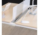 Voile de fond méthacrylate - panneau écran L 110 cm pour bureau Exprim L 140 cm blanc opaque