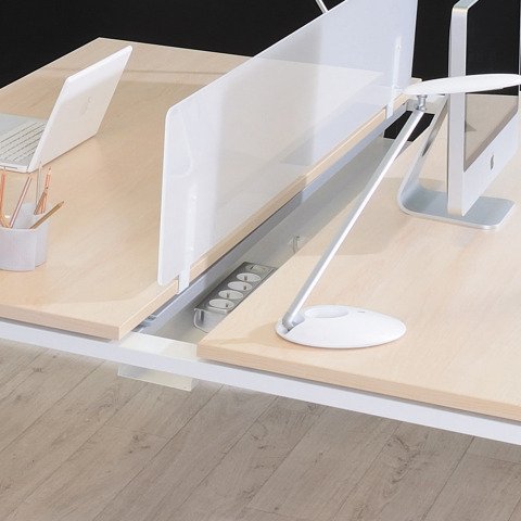 Panel de fondo separador metacrilato - para mesa Eden An 140 cm blanco opaco