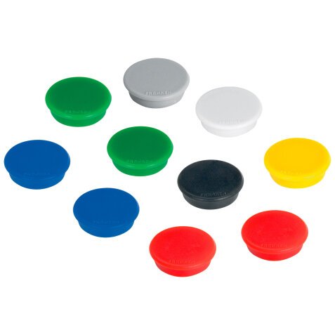 Plots magnétiques Franken - aimants puissants Ø 38 mm couleurs assorties - Lot de 10