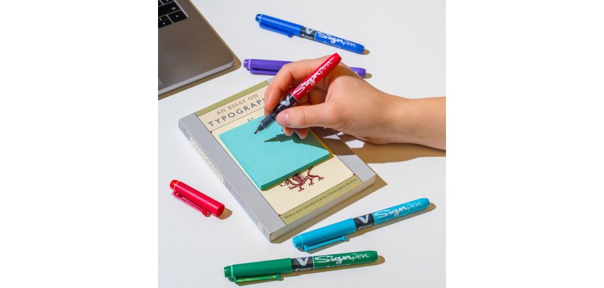 Pack de 16 stylos feutre V Sign Pen Pilot + 4 offerts