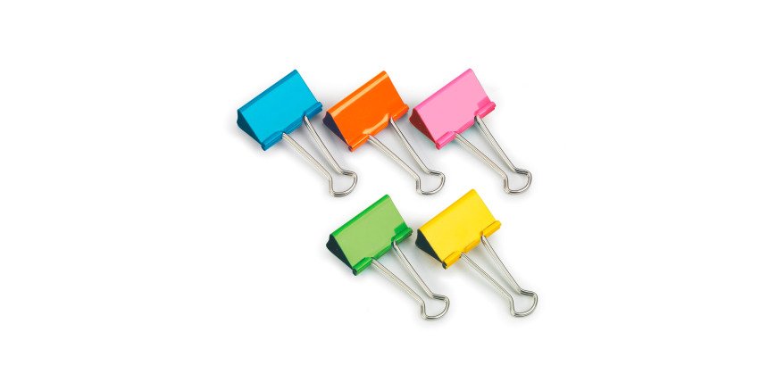 RAPESCO Pinces à Double Clip 19 mm, Couleurs assorties, Boîte de 10