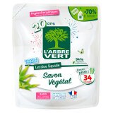 Lessive liquide au savon végétal L'Arbre Vert - 34 lavages - Recharge de 1,53 L