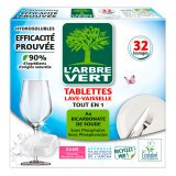 Tablettes lave-vaisselle Tout en 1 L'Arbre Vert - Boîte de 32