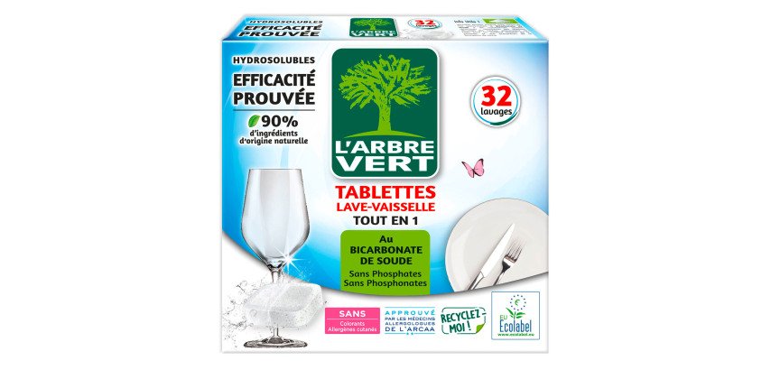 Tabletten für Geschirrspüler All-in-1 L'Arbre Vert - Box mit 32 Stück