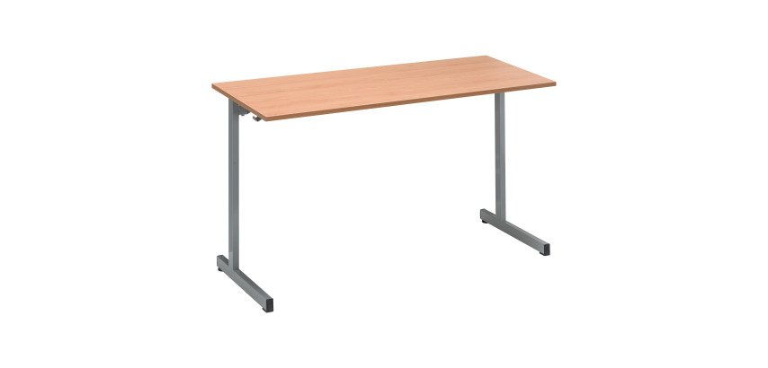 Table scolaire 2 places L.130 cm plateau hêtre - Taille 5 pour primaire (P3/P4)