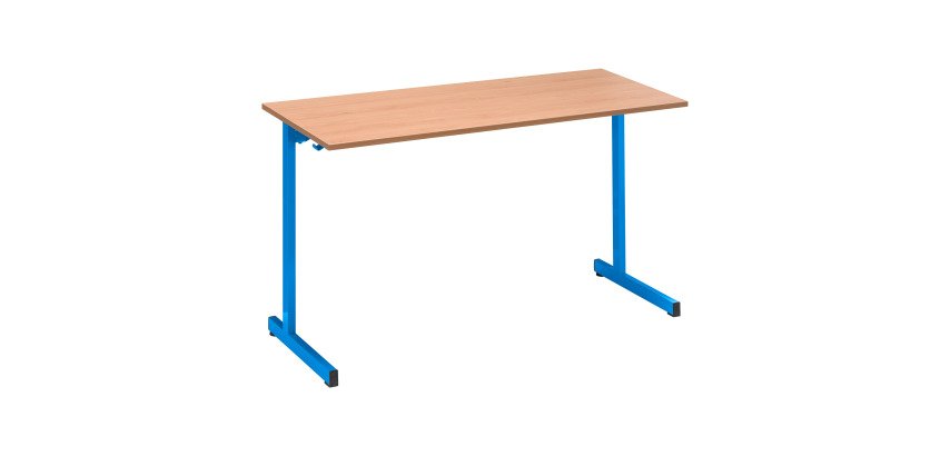 Table scolaire 2 places L.130 cm plateau hêtre - Taille 5 pour primaire (P3/P4)
