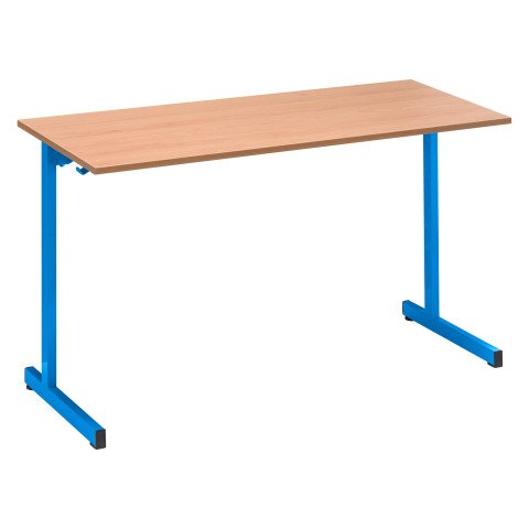 Mesa escolar de 2 plazas patas azul - Talla 5