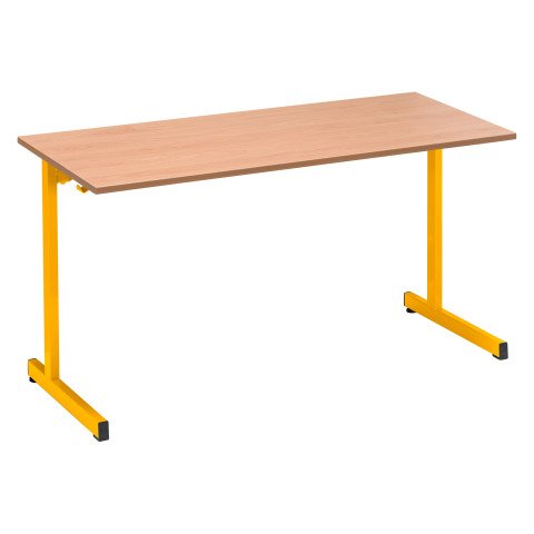 Mesa escolar de 2 plazas Syllab patas amarillas - Talla 4