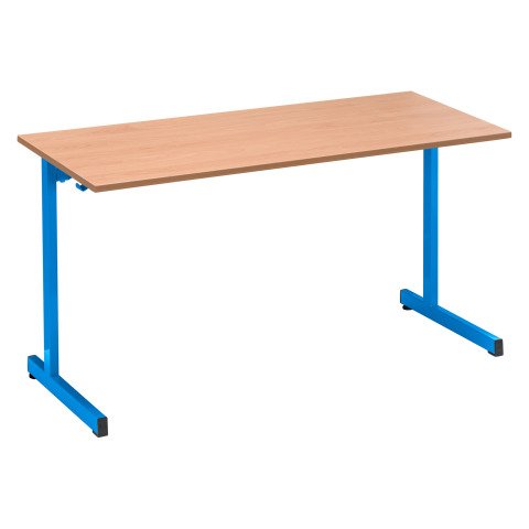 Mesa escolar de 2 plazas Syllab patas azul - Talla 4