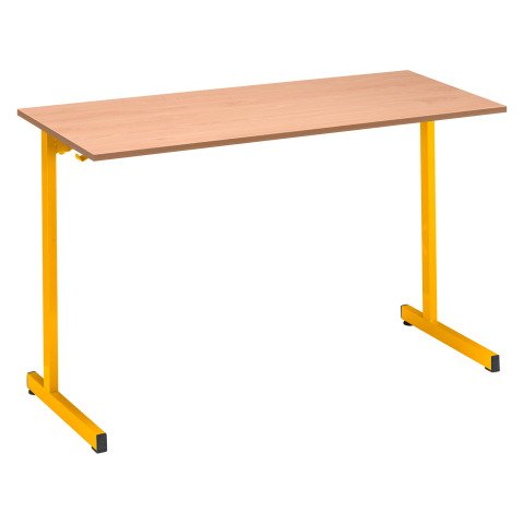 Mesa escolar de 2 plazas patas amarillo - Talla 6