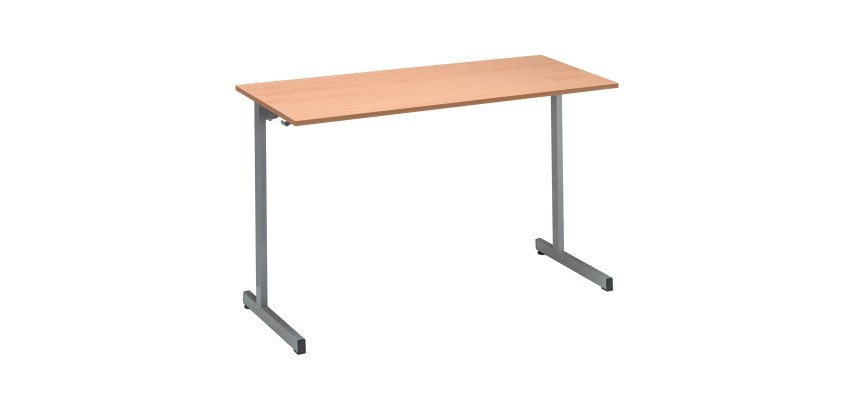Tisch für 2 Schüler - L.130 cm Buchenplatte - Größe 6 für 5. bis 12. Klasse