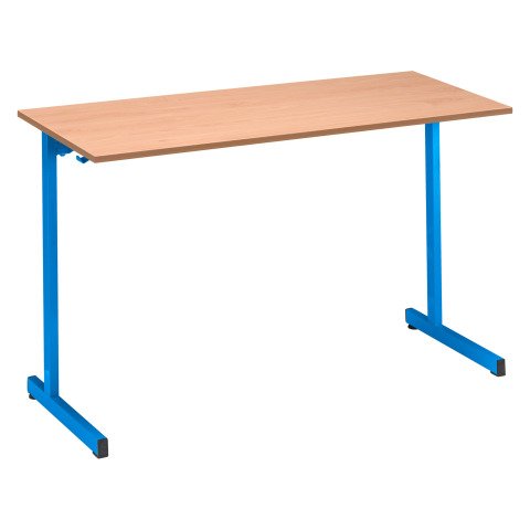 Mesa escolar de 2 plazas patas azul - Talla 6
