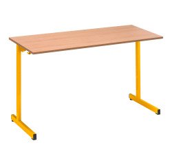 Table scolaire 2 places L.130 cm plateau hêtre - Taille 5 pour CE2/CM1