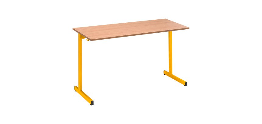Table scolaire 2 places L.130 cm plateau hêtre - Taille 5 pour CE2/CM1