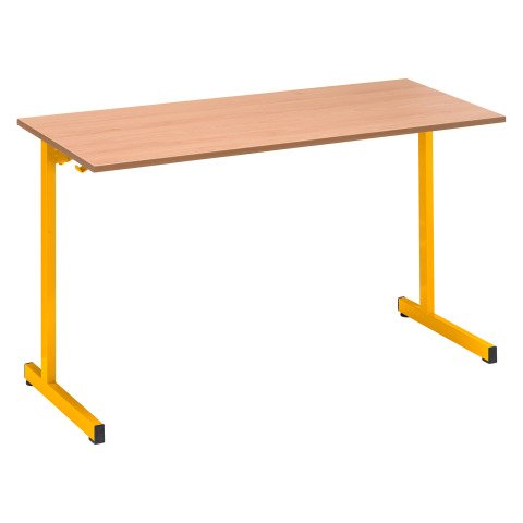 Mesa escolar de 2 plazas patas amarillo - Talla 5