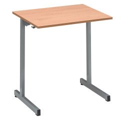 Table scolaire 1 place SYLLAB - L.70 cm - plateau hêtre - Taille 5 pour primaire (P3/P4)