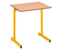 School desk 1 place SYLLAB - L.70 cm - beech top - Size 5 for CE2/CM1 - YELLOW