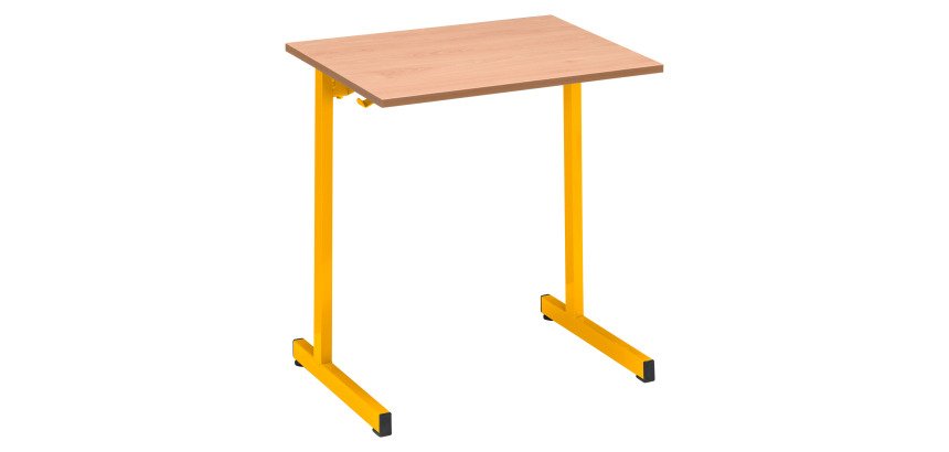 Table scolaire 1 place SYLLAB - L.70 cm - plateau hêtre - Taille 5 pour CE2/CM1