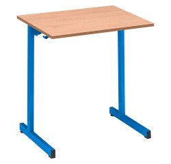 Table scolaire 1 place SYLLAB - L.70 cm - plateau hêtre - Taille 5 pour primaire (P3/P4)