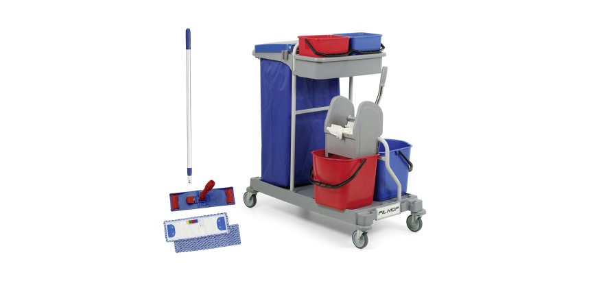 Kit Ariane 2115 cleaning trolley + Filmop support and mop