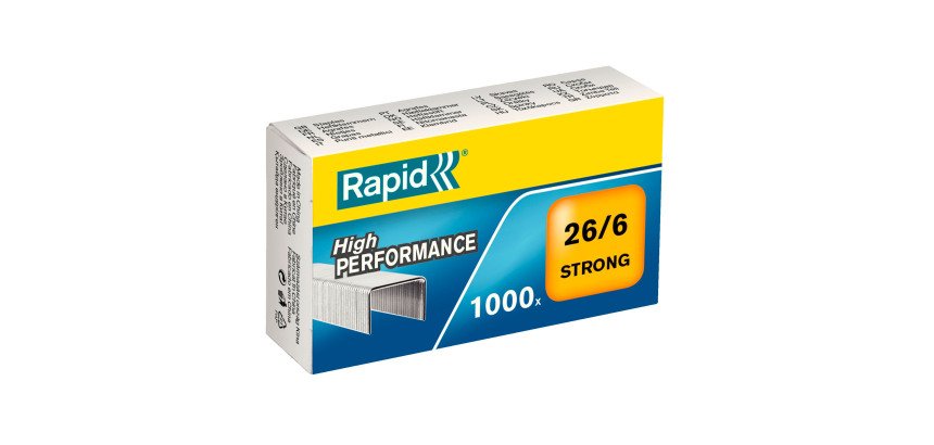 Agrafe Rapid Strong 26/6 galvanisée - Boîte de 1000