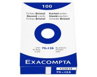De_étui 100 fiches bristol blanc non perforé 75 x