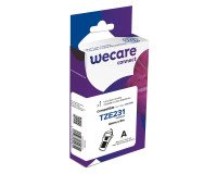 Etichette WeCare compatibili con TZE 12mm x 8m Nero su sfondo bianco