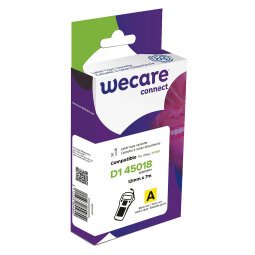 En_etichette wecare d1 12mm x 7m nero su giallo