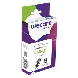 En_etichette wecare d1 12mm x 7m bianco su nero