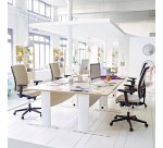 Bureau droit chêne clair L 160 cm piètement L métal Essens