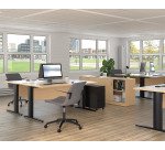 Bureau droit hêtre L 160 cm piètement " L" métal Essens