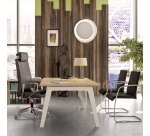 Bureau manager Eden Arche chêne clair L 180 cm piètement métal