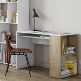 Bureau Yale L 114 x P 50 cm avec étagère chêne