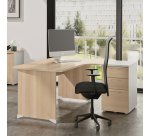 Bureau compact retour à droite L 160 cm piètement plein bois - Jazz