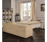 Bureau manager Eden Arche chêne clair avec console