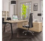 Bureau manager Eden Arche chêne clair avec console